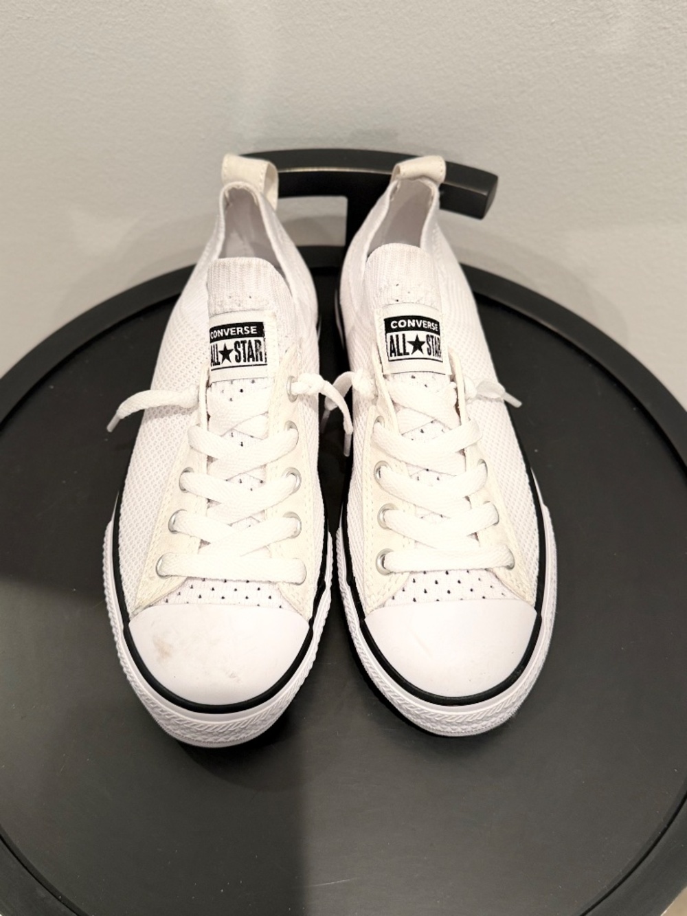 Converse Chuck Taylor All Star Shoreline Knit Slip-On White girl Sz 2 LIKE NEW